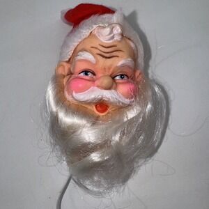 Holiday Santa Clause Head on Wire Stick Christmas Red White Rubber Art & Craft